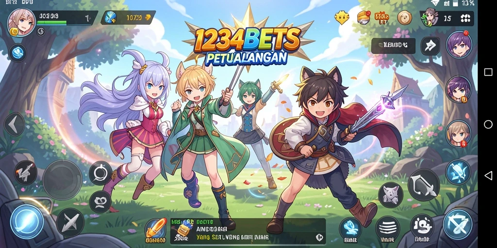 Tampilan gameplay menarik dari 1234BETS dengan grafis Anime yang menawan.