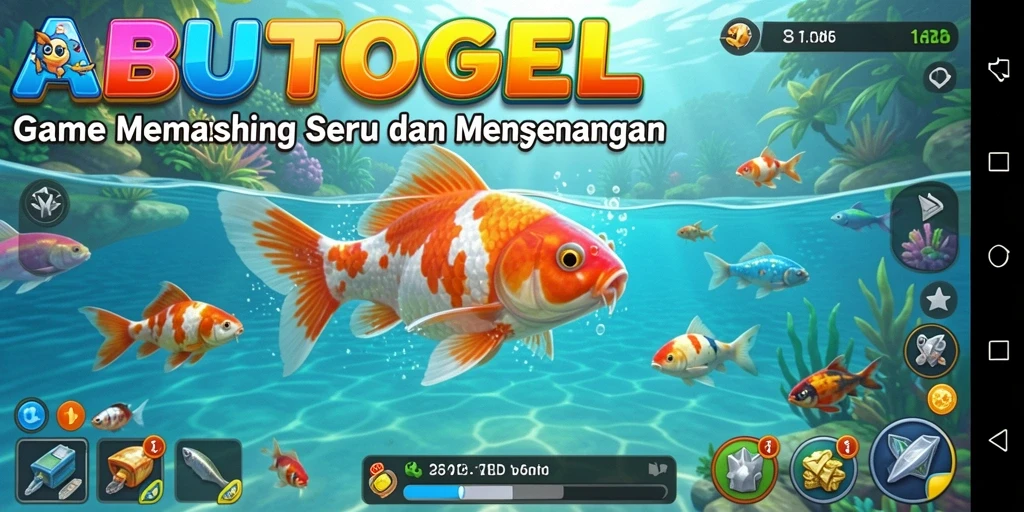 Screenshot ABUTOGEL yang menampilkan gameplay memancing yang seru.