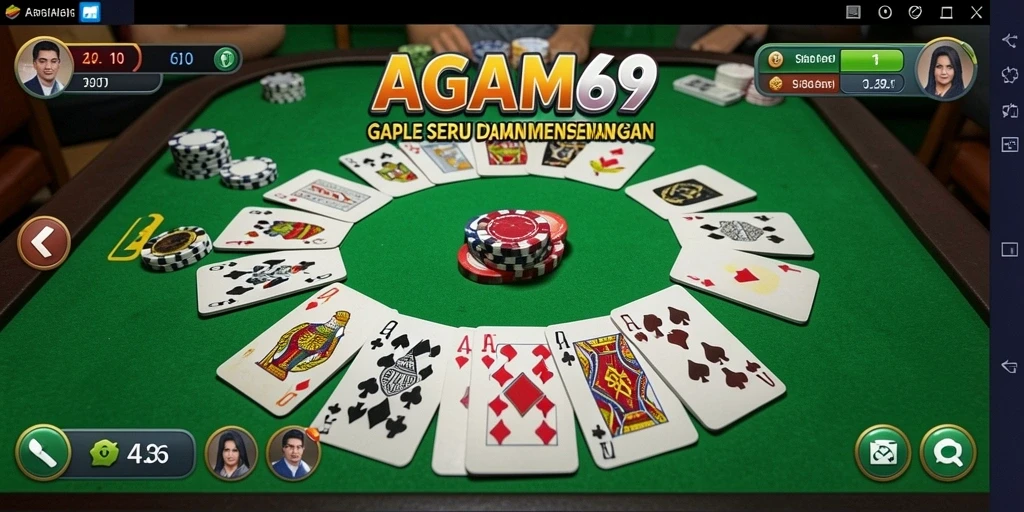 Tampilan gameplay AGAM69 yang menampilkan keseruan permainan Gaple.