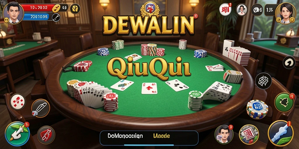 Tampilan menarik gameplay QiuQiu DEWALIN yang mendebarkan.
