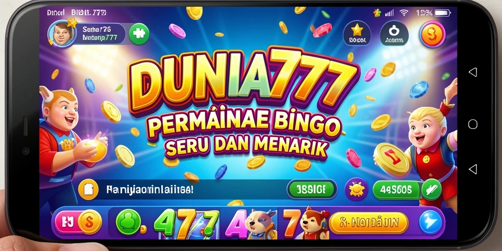 Tampilan gameplay Bingo seru di DUNIA777 dengan interaksi yang menyenangkan.