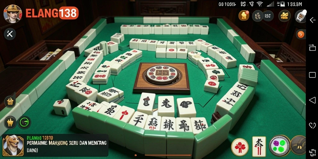 Tampilan gameplay ELANG138 dengan ubin Mahjong yang berwarna-warni.