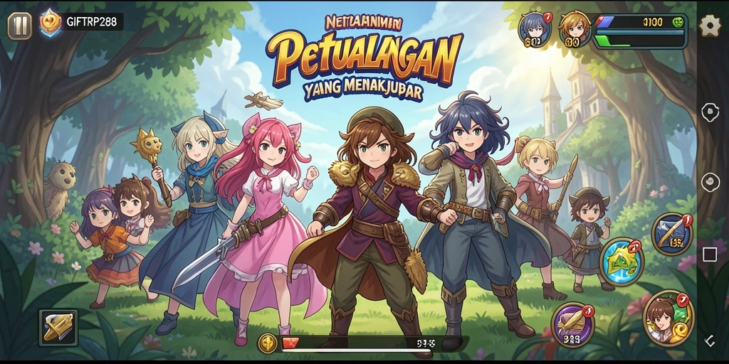 Tampilan gameplay <strong>GIFTRP288</strong> yang dinamis dan penuh warna.