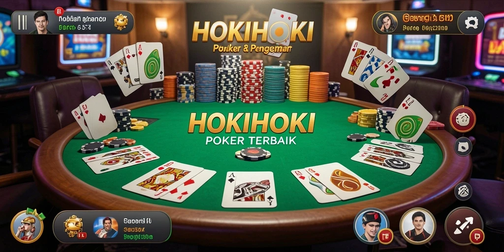 Screenshot HOKIHOKI menampilkan gameplay Poker yang intens dan mengasyikkan.