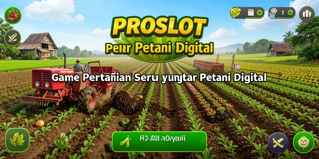 Tangkapan layar gameplay menunjukkan kebun yang subur dalam PROSLOT.