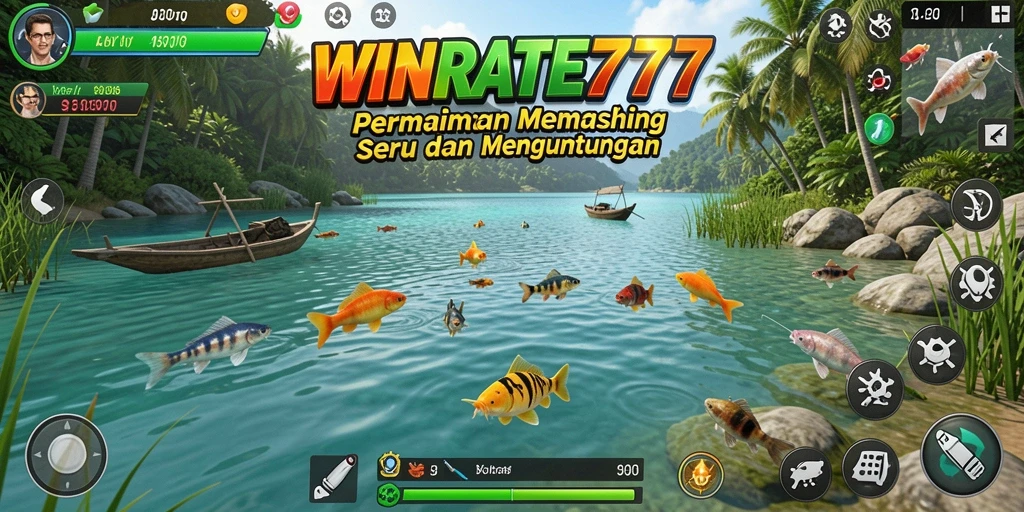 Screenshot gameplay WINRATE777 menampilkan pengalaman memancing yang seru.